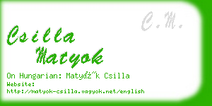 csilla matyok business card